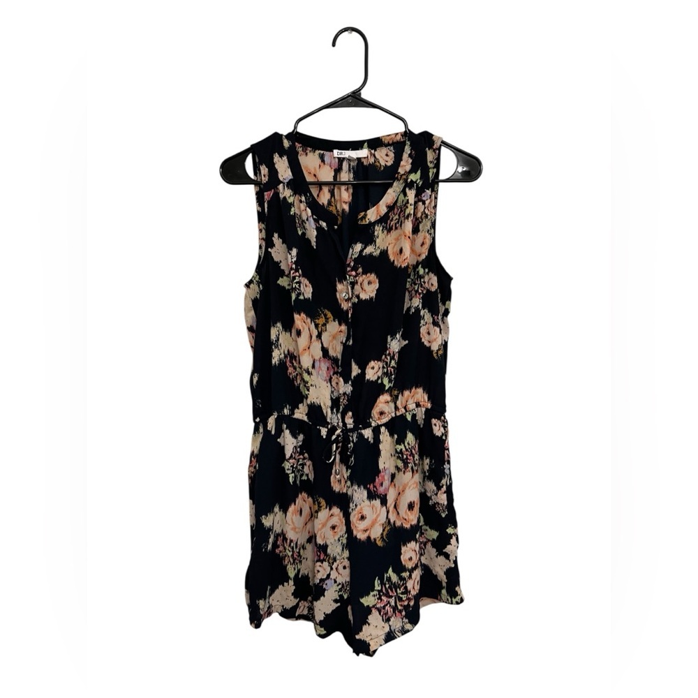 DR2 Black Floral Sleeveless Romper |‎ Size Small